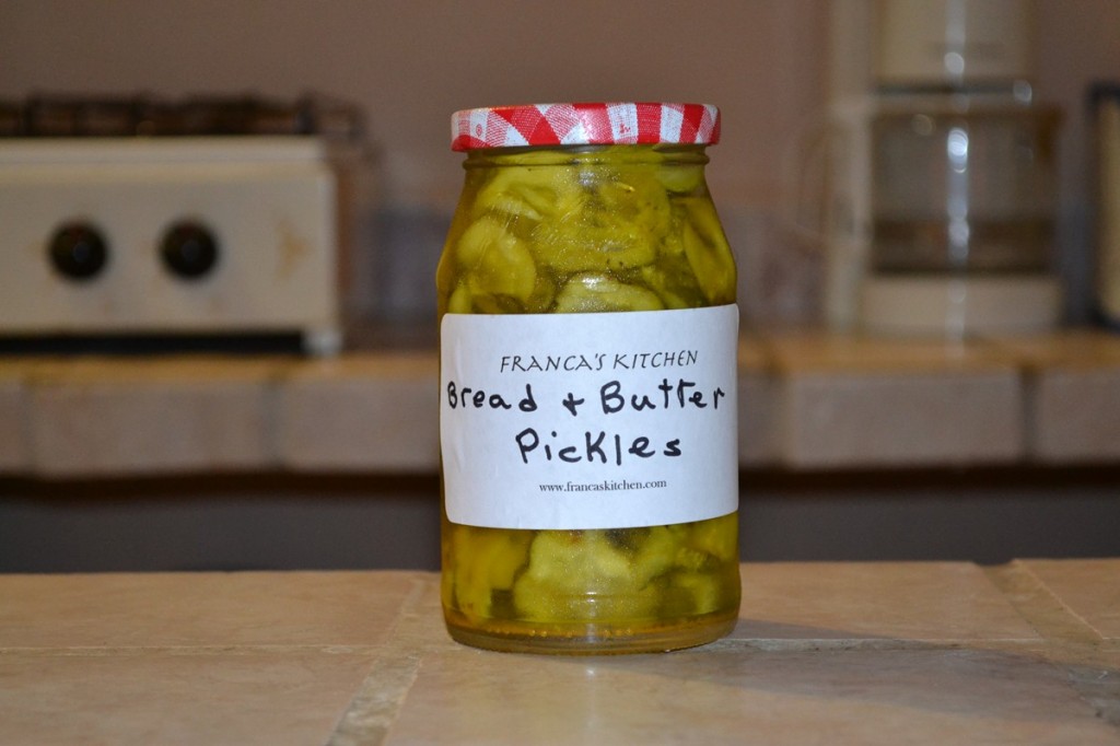 Picture of bread and butter pickles